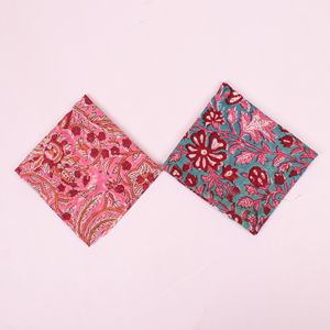 Sustainable Hand Block Bandana For Summer Styling Cotton Eco-Friendly Multi Color Girls <b>Square</b> <b>Scarf</b> Neckerchief - Product Image 1