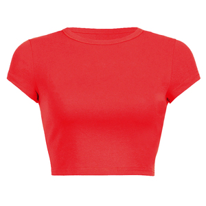 Camiseta Corta para Mujer, Algodón Premium, Jersey Gris, Cuello con Ribetes Azules, Estampado Airbrush, Logotipo Personalizado, Transpirable - Product Image 2