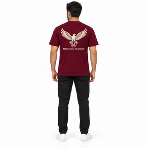T-shirt pour homme 100% coton, 160 GSM, coupe classique, impression DTG personnalisée, OEM, manches courtes, pour les marques de vêtements - Product Image 3