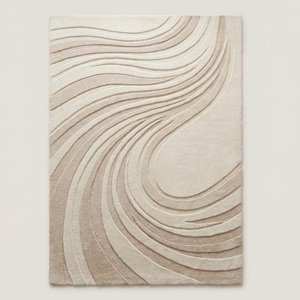 Luxury Neutral Wave Design Rug Hand Tufted Carpet Soft <b>Floor</b> Area Rug Anti Slip Modern Rug for Living Room Bedroom Office Hotel - Product Image 2