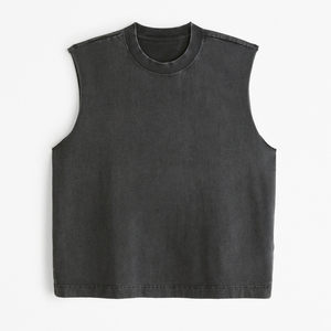 2026 Custom <b>Men</b> Gym Muscle Clothing Sleeveless <b>Cropped</b> Tee Man Heavyweight Sleeveless T-shirt - Product Image 2