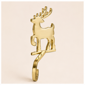 Reindeer Solid Brass Christmas <b>Stocking</b> <b>Holder</b> Luxury Gold Mantel Hanger For Fireplace Holiday Decorations Heavy Duty Decoration - Product Image 5