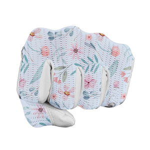 ถุงมือกอล์ฟสำหรับผู้หญิง หนังคาเบรตต้า ฝ่ามือพิมพ์ลาย ด้านหลังเป็นตาข่าย ระบายอากาศได้ดี น้ำหนักเบา ยืดหยุ่น จับกระชับมือซ้าย ลายดอกไม้ - Product Image 4