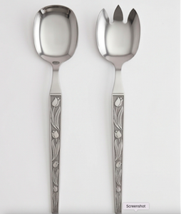 Luxurious Silver Stainless Steel <b>Salad</b> Servers <b>Salad</b> <b>Tools</b> For Household Restaurants Hotel And Resort Set Of 2 Pcs - Product Image 1