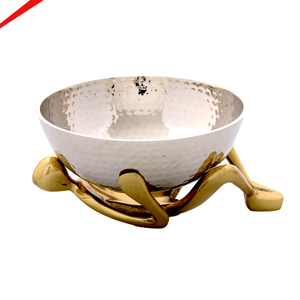 Tazón de Servir de Metal Moderno con un Elegante Soporte, Tazón para Servir Nueces y Chocolate, Decoración para el Hogar - Product Image 4