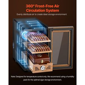 Humidor Elettrico per Sigari in Legno di Cedro Spagnolo da 23L con Armadietto per 150 Sigari e Controllo della Temperatura per Uso Domestico - Product Image 3