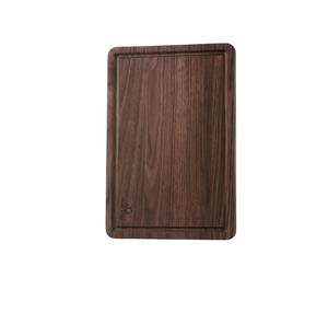 Planche à découper en bois massif brun pour viande, fromage, pain, légumes et fruits avec poignée antidérapante, forme rectangulaire, découpe de légumes - Product Image 4