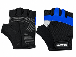Meilleure collection de gants de cyclisme demi-doigts noirs et bleus en maille respirante pour l'entraînement et la gym - Product Image 1