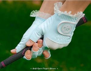 New Sky Blue PU Leather Golf <b>Glove</b> Left Hand Full Finger Non Slip Hook And Loop Closure Unisex Breathable <b>Moisture</b> Wicking - Product Image 3