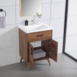 Meubles de salle de bain modernes en marbre, nouveaux arrivages JY Vietnam, armoires avec plan de travail en contreplaqué MDF, ensemble de luxe avec lavabo, vente en gros - Product Image 4