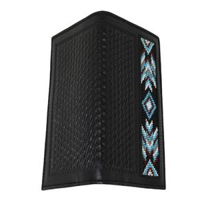 Portefeuille long vintage en cuir de vachette véritable de style héritage pour hommes avec accents perlés usinés à la main et protection RFID - Product Image 2