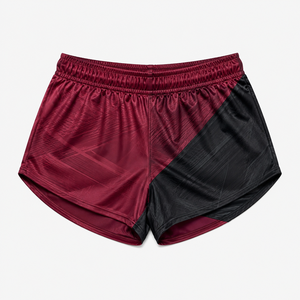Stretch Fit <b>Athletic</b> Booty Shorts Custom Print Add Design Men's 100% Polyester Anti-Bacterial Elastic Waist Loose Fit with Zips - Product Image 1