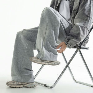 Pantalon de survêtement personnalisé pour homme, délavé à l'acide, style vintage, épais, décontracté, streetwear, en molleton uni respirant et écologique – En promotion - Product Image 6