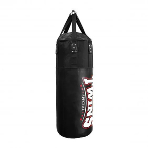 Sac de frappe double noir en cuir avec semelle extérieure en EVA, rembourrage en coton, fermeture éclair, hauteur réglable, durable pour adultes et jeunes - Product Image 2
