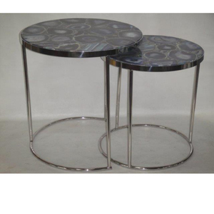 Modern Round <b>Marble</b> Top <b>Nesting</b> Side <b>Tables</b> with Metal Frame Living Room Furniture Decorative Accent <b>Table</b> - Product Image 1