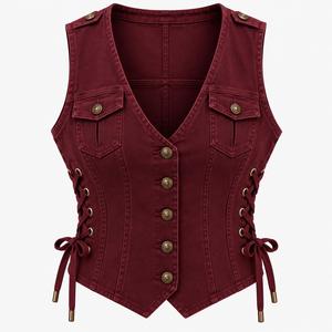 Chaleco vaquero vintage para mujer con bajo MOQ y dobladillo deshilachado, ideal para marcas de ropa femenina, suministro directo de fábrica al por mayor. - Product Image 6