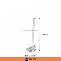 Ustensile de cuisine robuste en acier inoxydable 202, finition miroir, 26 cm, spatule à fentes, pour écraser les légumes et les fruits, passe au lave-vaisselle, durable