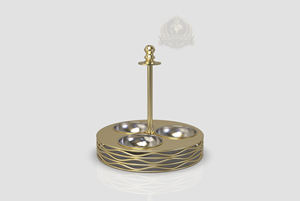 Ensemble de service de luxe à 3 bols, bol à condiments doré, plateau de service pour fruits secs, bols à snacks en acier inoxydable, design Majlis Palestine - Product Image 5