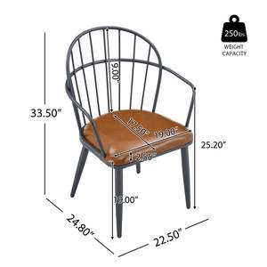 Set da pranzo interno marrone con gambe in metallo imbottite (Set di 4) - Product Image 6
