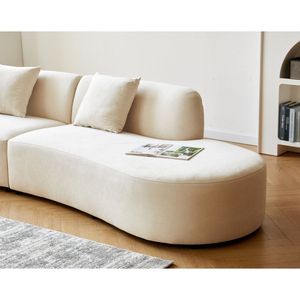Divano Curvo di Lusso in Velluto da 335 cm con Design a Mezzaluna, 6 Posti, Schiuma ad Alta Densità, Cuscini Decorativi per Soggiorno Moderno - Product Image 3