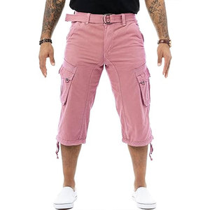 New Fashion Knee Length <b>Men</b> Cargo <b>Shorts</b> 100% Cotton Solid Color Mid Waist Button Fly Casual Style Tactical Summer Cargo <b>Shorts</b> - Product Image 5