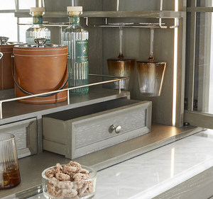 Buffet minimaliste moderne en bois de mahogany massif blanc avec vitrine de présentation en verre pour cuisine, salon et chambre - Product Image 5