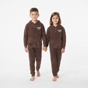 Conjunto Deportivo de Alta Calidad para Niños, Sudadera con Capucha y Media Cremallera en Algodón Lavado con Ácido, Pantalones Jogger con Estampado Personalizado, Ropa Unisex para Uso Diario - Product Image 4