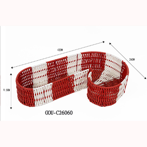 Cesta de Almacenamiento de Mimbre con Diseño de Bastón de Caramelo - Product Image 5