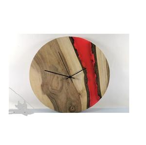 Reloj de pared de resina epoxi y madera de moda para regalo, decoración del hogar, reloj de madera pulido y liso hecho a mano para restaurante y hotel - Product Image 5
