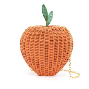 Sacs en forme de mandarine orange pour écolière nouveau style enfant enfants cartable enfants sac à bandoulière en rotin fait main - Product Image 3