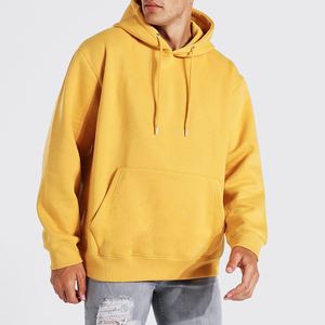 Sweat à capuche streetwear personnalisé avec logo, uni, surdimensionné, en coton 100% écologique, épais, 350/380/400/500 GSM, en molleton, pour homme - Product Image 1