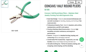 คีมปากโค้งครึ่งวงกลม สแตนเลส เครื่องมือขึ้นรูปเครื่องประดับ เครื่องมือดัดลวดด้วยมือ |   หมายเลขสินค้า GS-1235 - Product Image 3