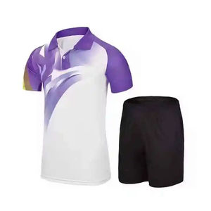Camisetas y Pantalones Cortos de Tenis al Por Mayor, Sublimados, de Poliéster Transpirable, Uniformes de Bádminton para Hombre - Product Image 3