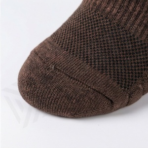 Crew <b>Socks</b> Solid Brown Knitted Polyester Spandex Hiking Breathable Autumn Adult Regular Style - Product Image 6