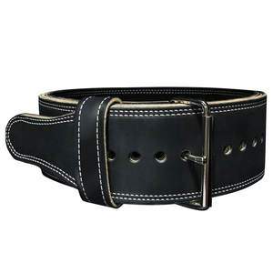 Cinturón de levantamiento de pesas de cuero resistente de doble punta de 10 mm y 13 mm, cinturón de soporte lumbar para gimnasio, para hombres y mujeres - Product Image 2