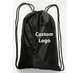Customize high quality New design <b>drawstring</b> gym <b>backpack</b> with bottle pocket and front zipper pocket - Product Image 1