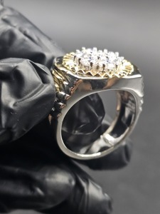 Hip Hop Moissanite Cluster Iced Out Men’s Ring 925 Silver 14K <b>Gold</b> Plated Luxury Bling <b>Tester</b> Pass Statement Jewelry - Product Image 5