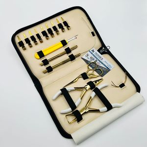Kit Profesional de Herramientas para Extensiones de Cabello con Microperlas y Tramas de Acero Inoxidable Chapado en Oro, con Estuche Color Nude e Impresión de Logotipo Personalizado - Product Image 3