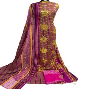 High Quality Woven Jacquard Beaded Stone Work 3-Piece <b>Medium</b> Weight Somali Bridal Dirac Silk <b>Fabric</b> Wedding Industry - Product Image 1