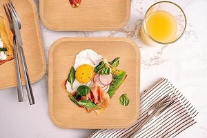 Export Quality Areca Palm Leaf 7 Inches Square <b>Plates</b> <b>Disposable</b> Dinnerware <b>Plates</b> for Dessert and Fast Food Shop Outdoor Dining - Product Image 4