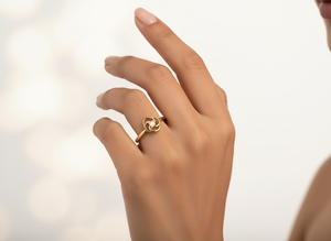 Anillo de Compromiso de Lujo con Diamante Redondo Cultivado en Laboratorio y Flor de Oro Sólido de 10K, para Mujer, Regalo de Boda - Product Image 2