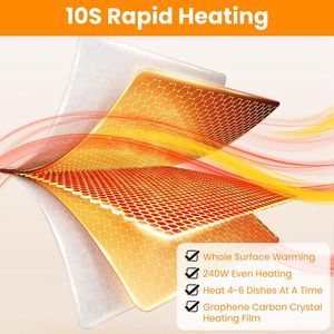 Scaldavivande Elettrico Intelligente con Controllo della Temperatura Regolabile e 3 Impostazioni di Timer Automatico, Tappetino Riscaldante Arrotolabile - Product Image 6