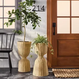Maceta de Ratán Natural Hecha a Mano, Cesta de Mimbre para Plantas, Cubierta para Florero de Interior y Exterior, Decoración para Hogar y Jardín - Product Image 5