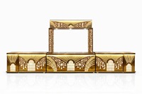 Comptoir de buffet décoratif classique de luxe King International Golden Deco en acier inoxydable éclairé, arche décorative pour intérieur et extérieur
