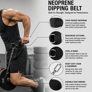 Cinturón ergonómico de neopreno con mosquetón reforzado, accesorio de fitness para entrenamiento de fuerza progresivo, cinturón de gimnasio - Product Image 6