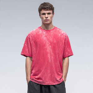 T-shirt surdimensionné en coton délavé à l'acide, personnalisé, 220g, lourd, vintage, pour hommes - Product Image 1