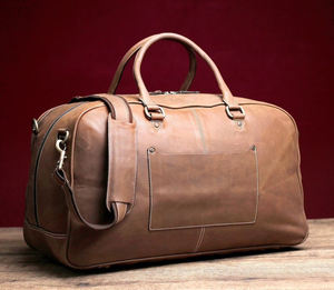 Bolsa de Viaje de Cuero Estilo Vintage, Bolsa de Fin de Semana para Hombre y Mujer, Gran Capacidad, Ligera y Portátil - Product Image 4