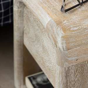 Mesa de Noche Vandana Vista Optima de Madera de Mango Blanqueada - Product Image 2