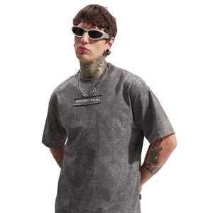 Camiseta personalizada para hombre con lavado ácido 100% algodón hombro caído Vintage de talla grande transpirable Jersey estilo casual camisas - Product Image 2