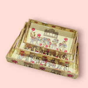 Plateau en émail pour cafés, plateau de service en émail de qualité supérieure, plateau en émail aux bords lisses, plateau en émail au look classique - Product Image 1